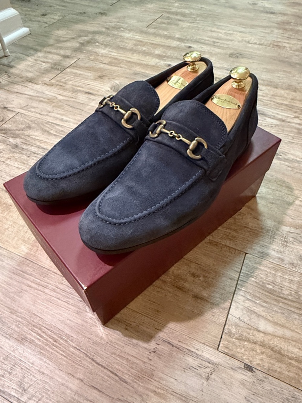To Boot Navy Suede Horsebit Loafers 11